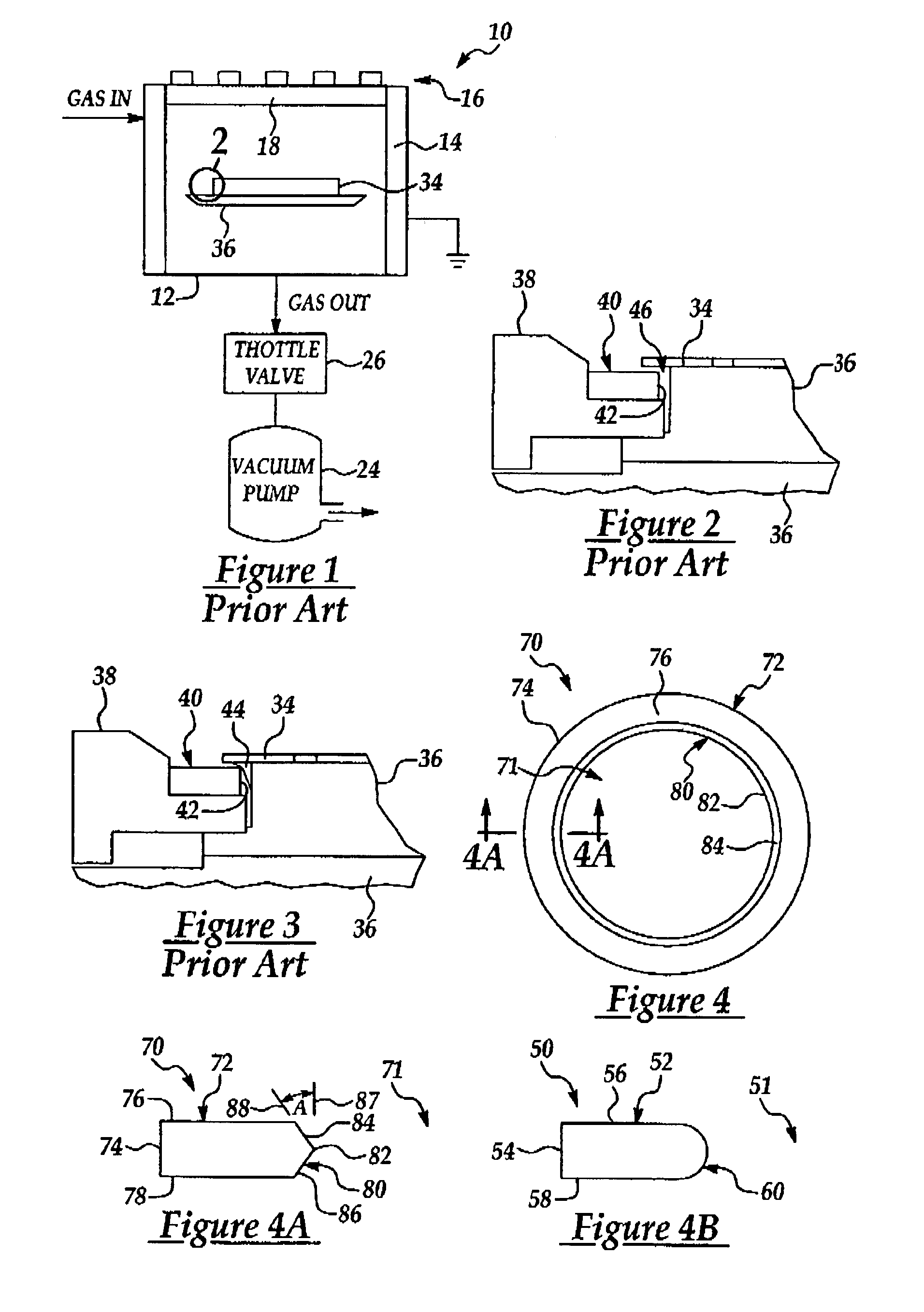 Convex insert ring for etch chamber