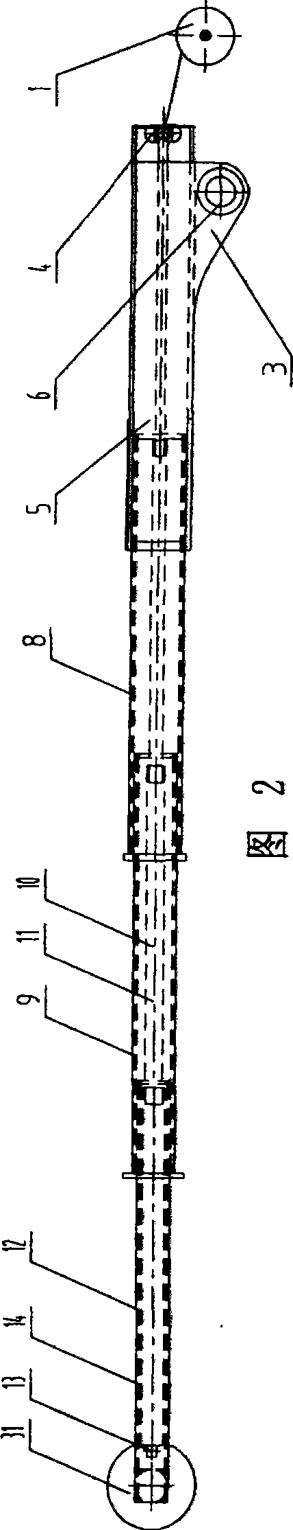 Telescopic support leg for travel machine and concrete pump truck with the same