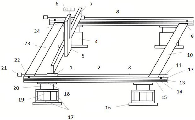 Space plasma parameter diagnosis device based on four-degree-of-freedom motion mechanism