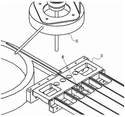 Magnet set up tungsten steel sheet distributing mechanism