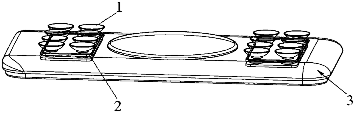 Suction cup fixing structure and suction cup fixing method