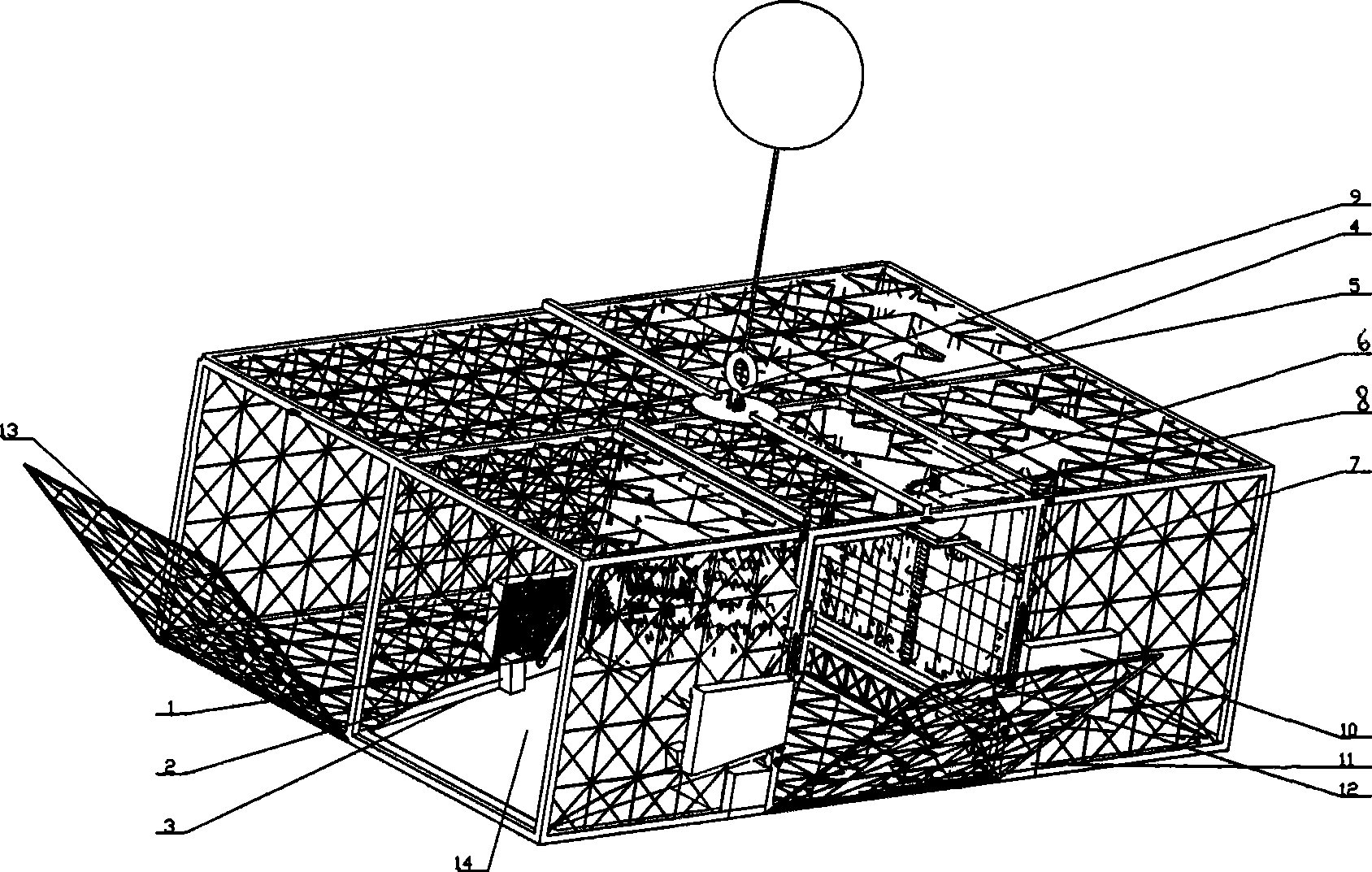 Seabed automatic lobster catching cage
