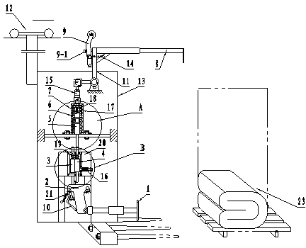 Cloth cuddling device of automatic pack loading machine