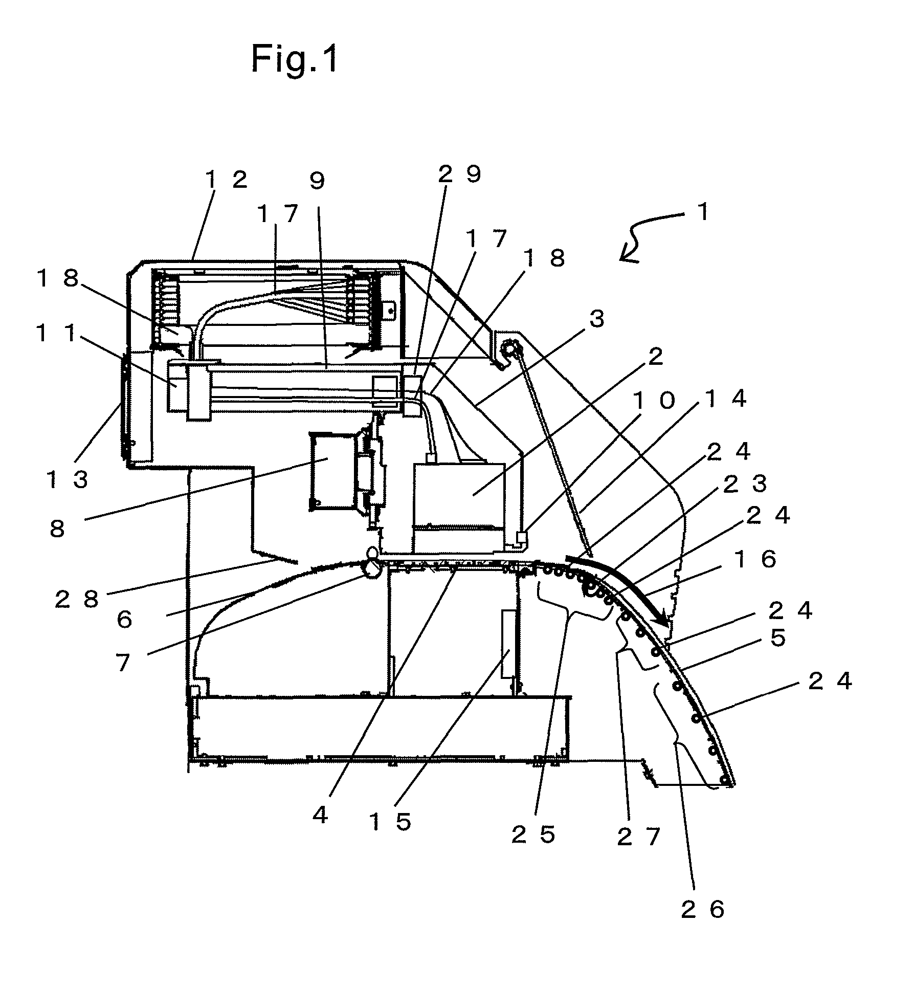 Inkjet printer with printed ink cooling mechanism