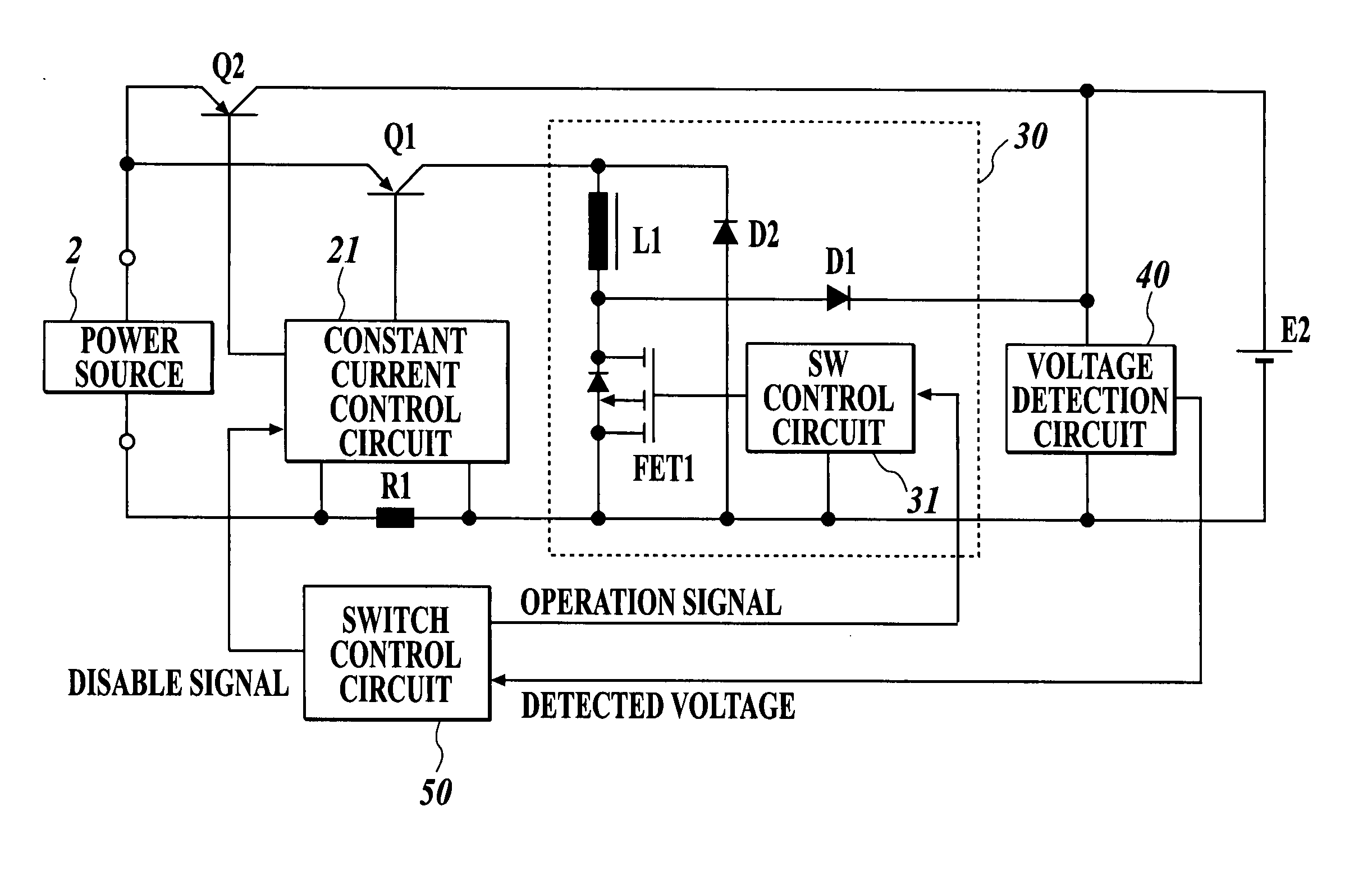 Secondary battery charging circuit