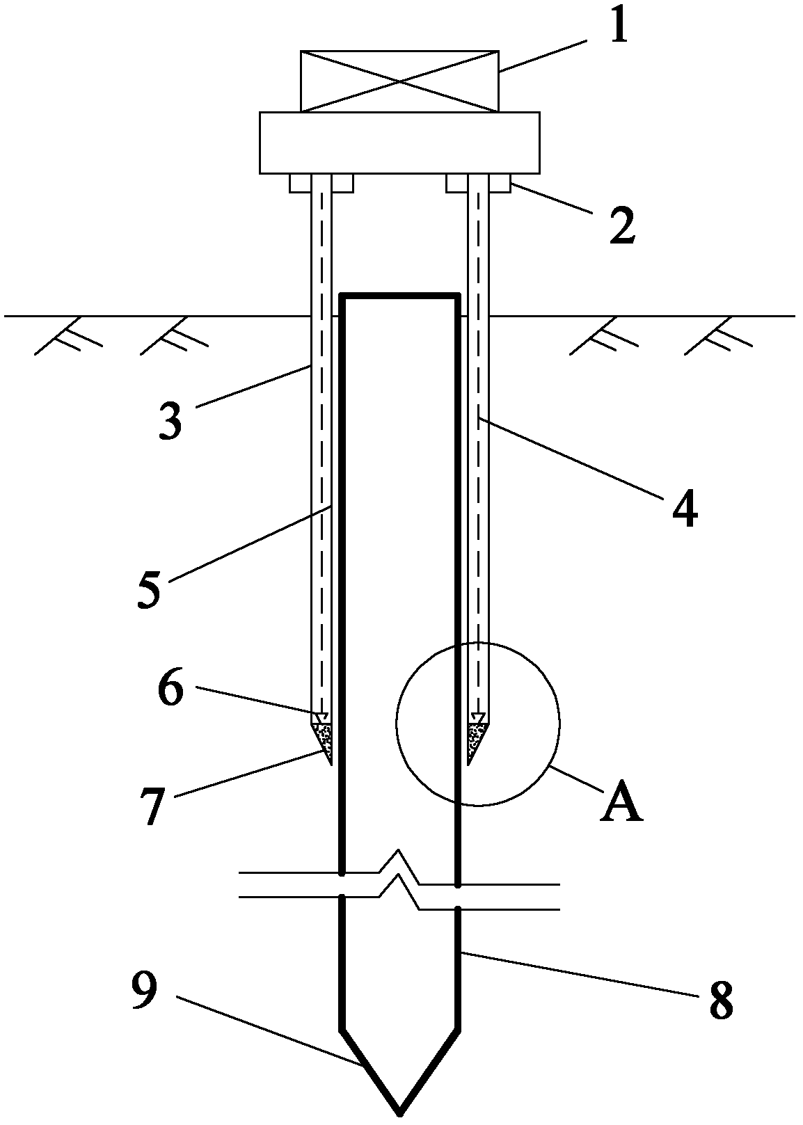 Technical device for reducing negative frictional resistance on driven cast-in-place pile, and application method thereof