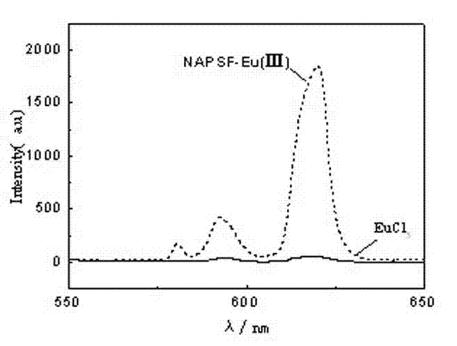 Luminescent material of naphthoic acid functionalized polymer and rare earth complex and preparation method of luminescent material