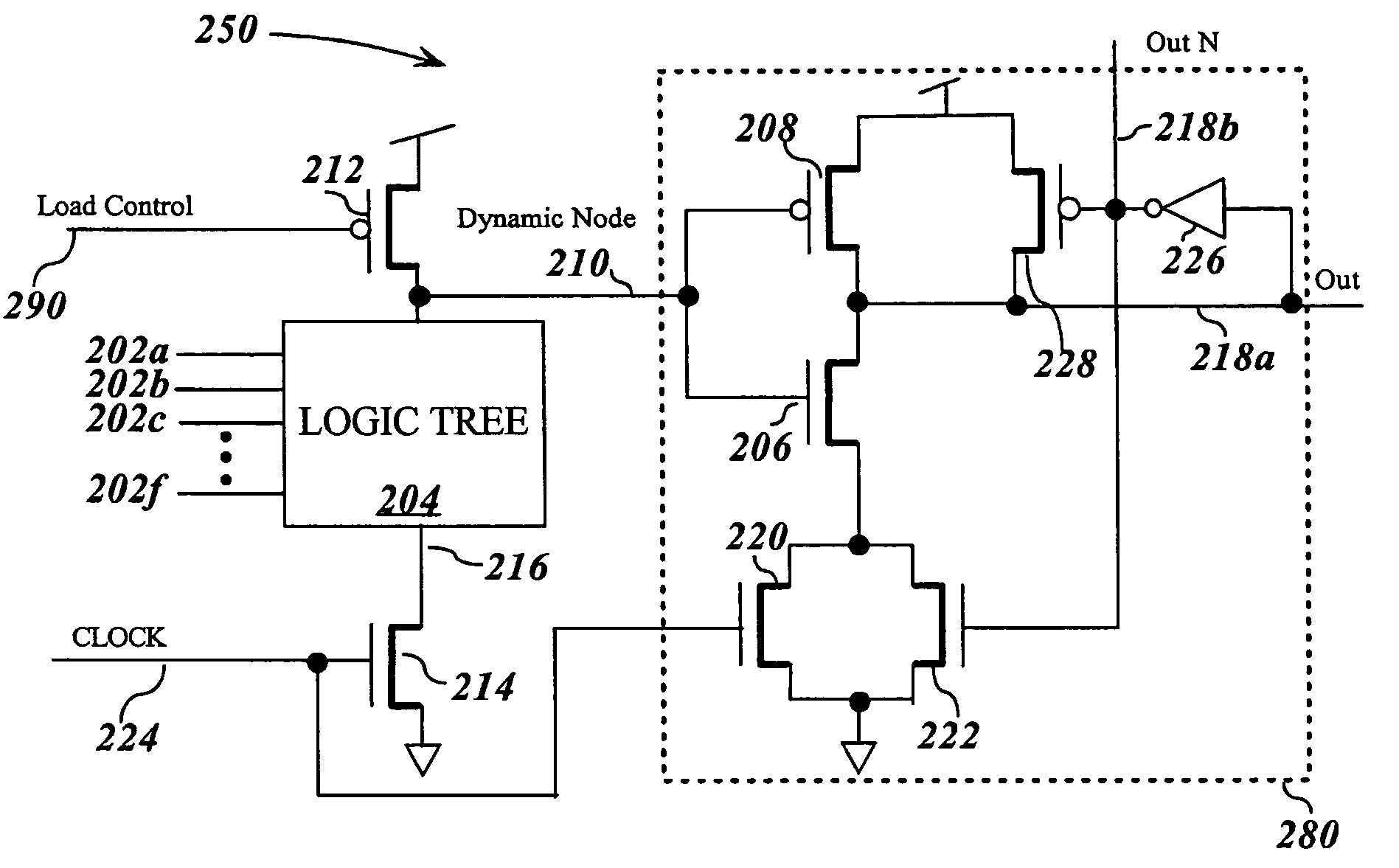 Controlled load limited switch dynamic logic circuitry