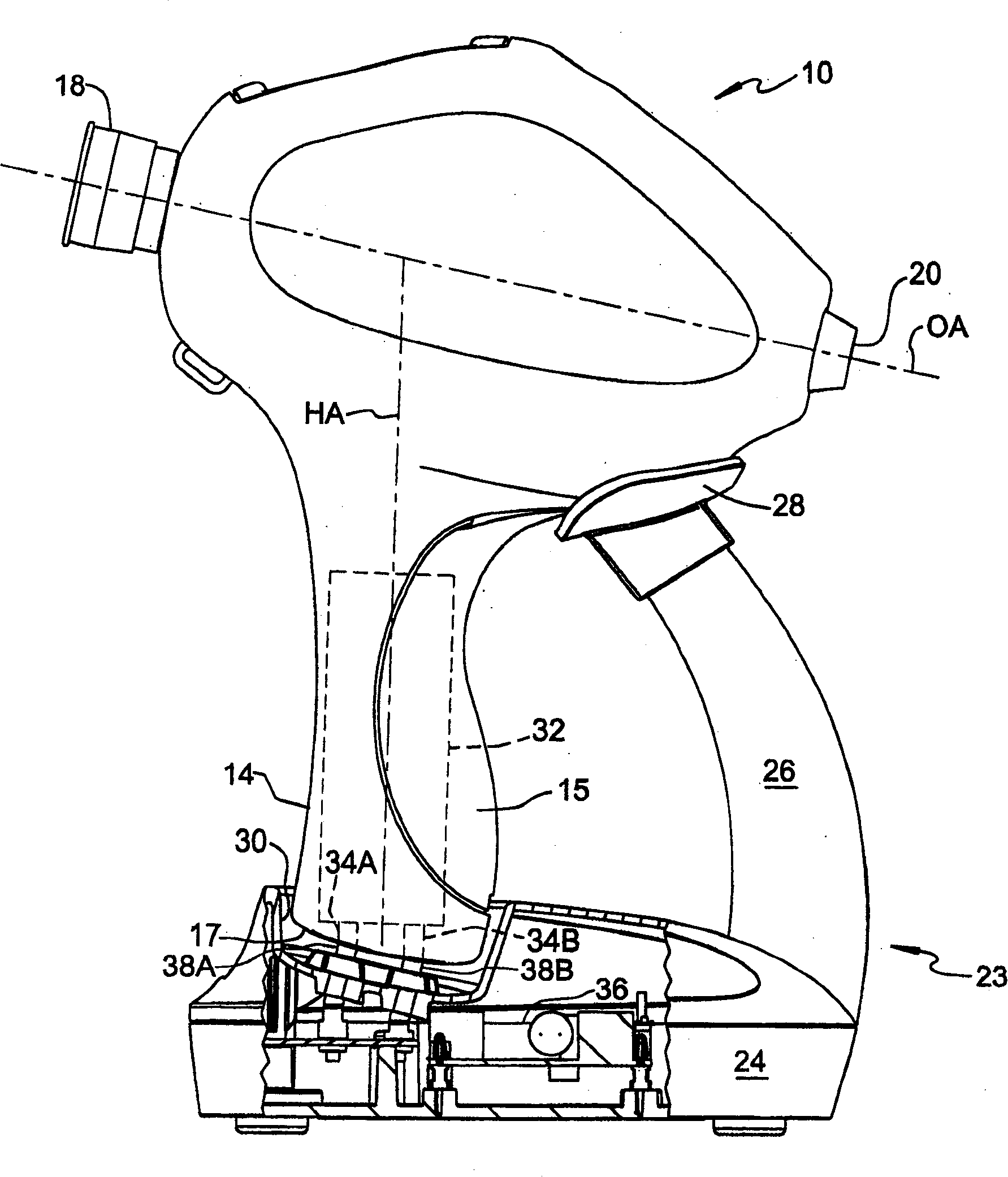 Hand-held non-contact tonometer