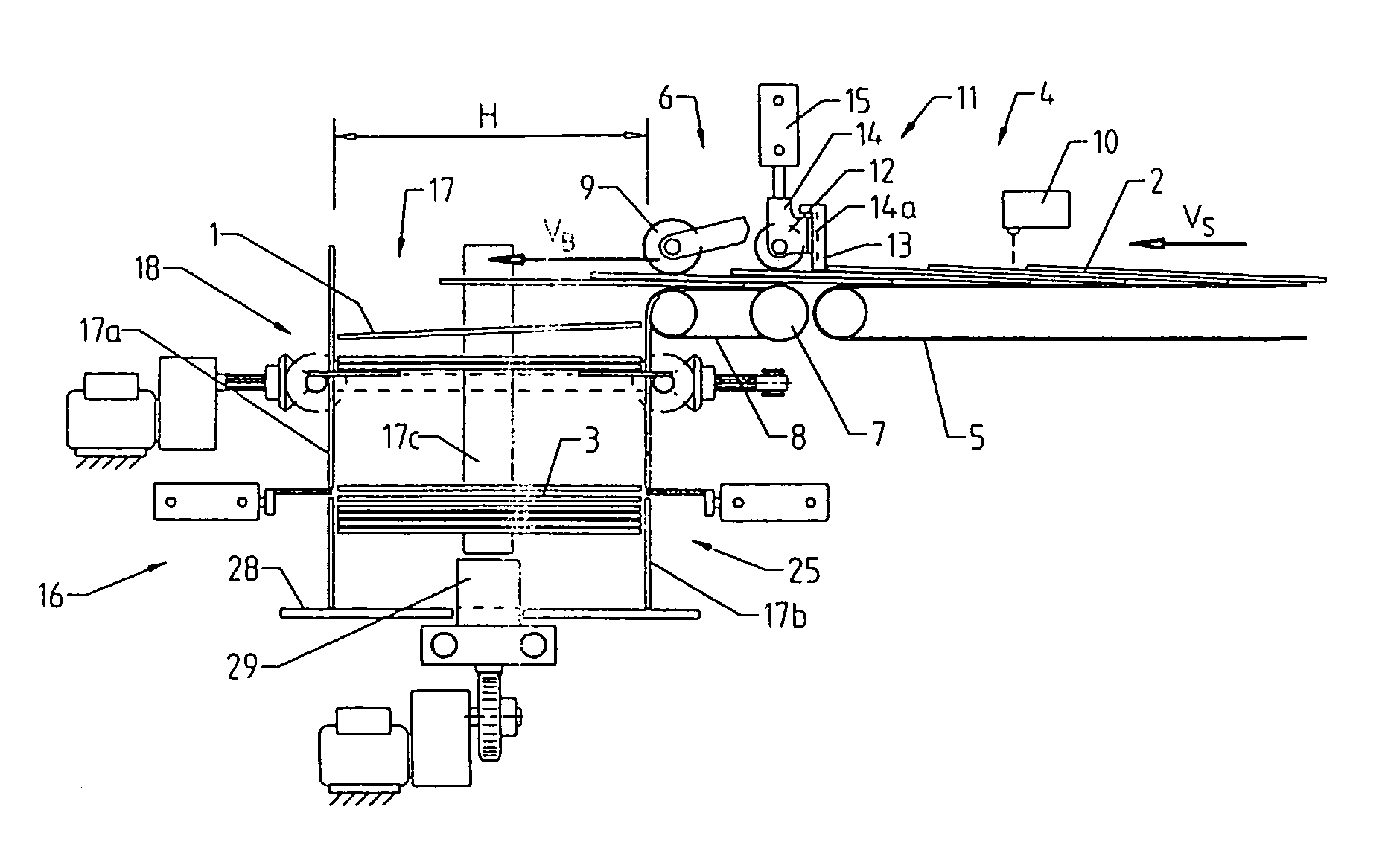 Device for loading a three-knife trimmer
