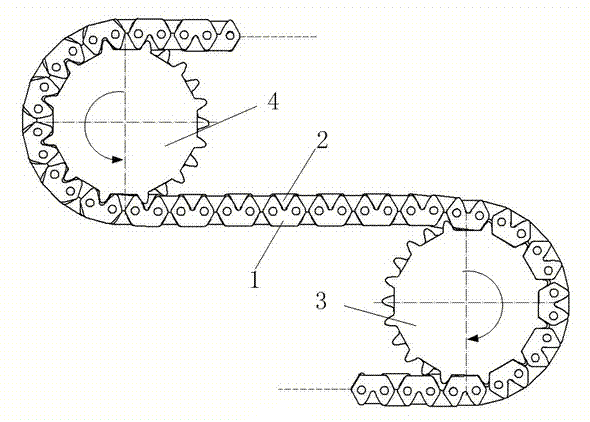 Silent chain complex phase multi-axis transmission mechanism