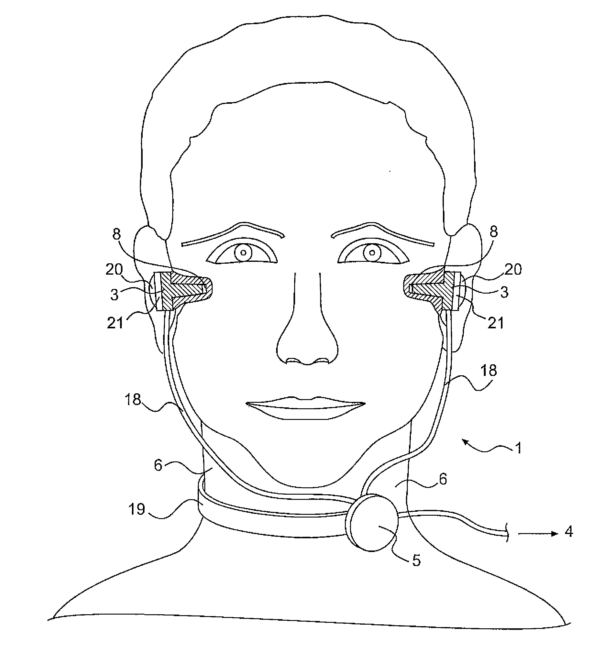 Device in a headset