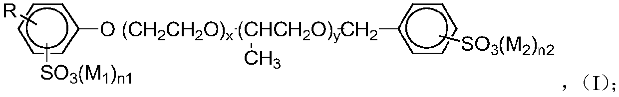 Alkyl phenol polyether diphenyl sulfonate oil displacement surfactant, composition and preparation method and application thereof