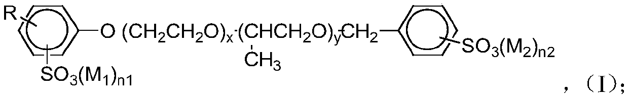 Alkyl phenol polyether diphenyl sulfonate oil displacement surfactant, composition and preparation method and application thereof