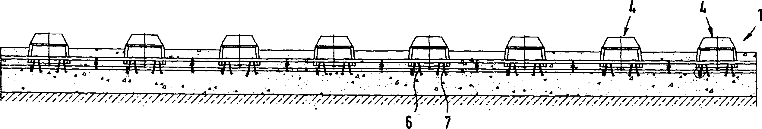 Fixed carriageway for rail vehicles and method of manufacturing the same