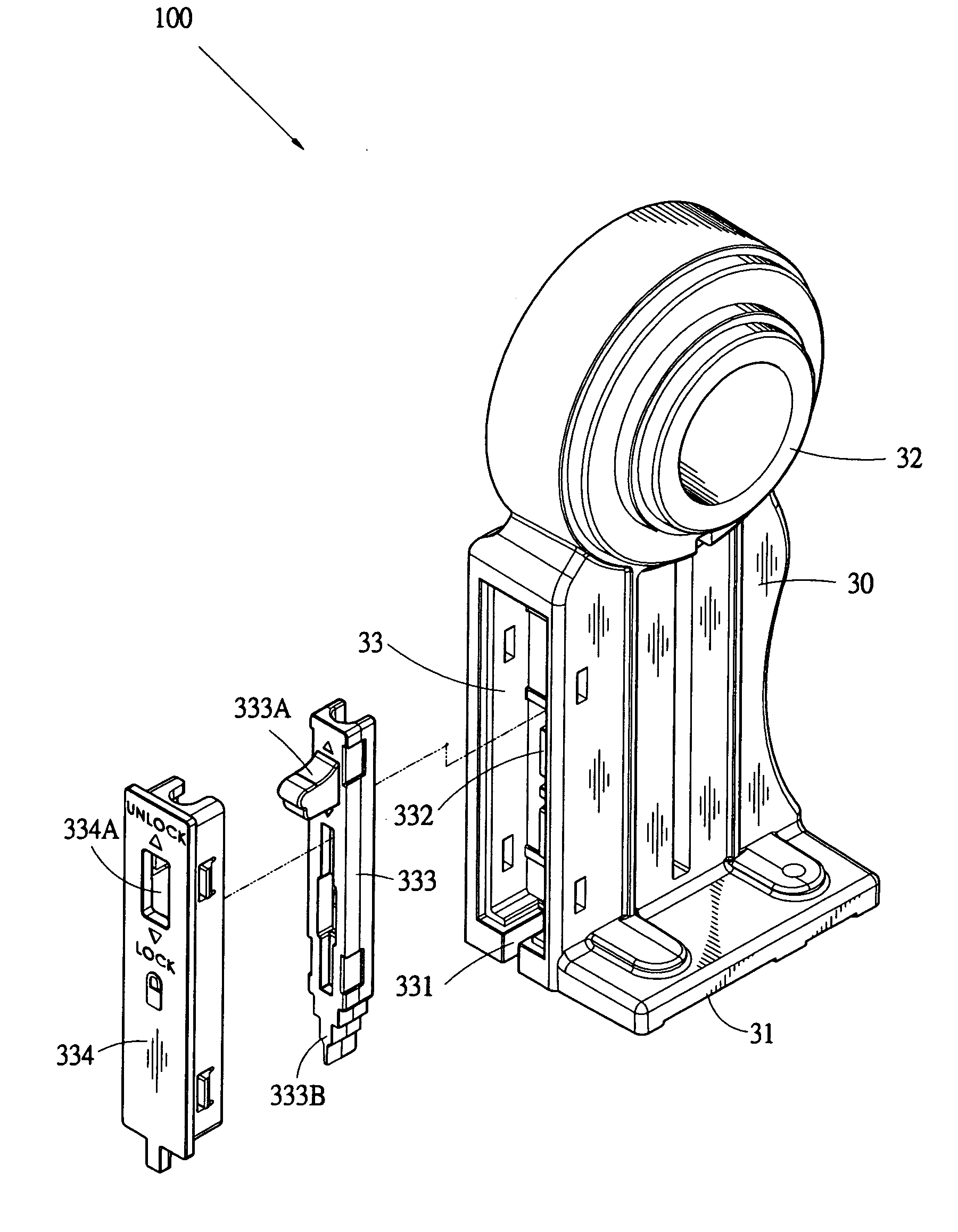 Label roll positioning device of barcode printer