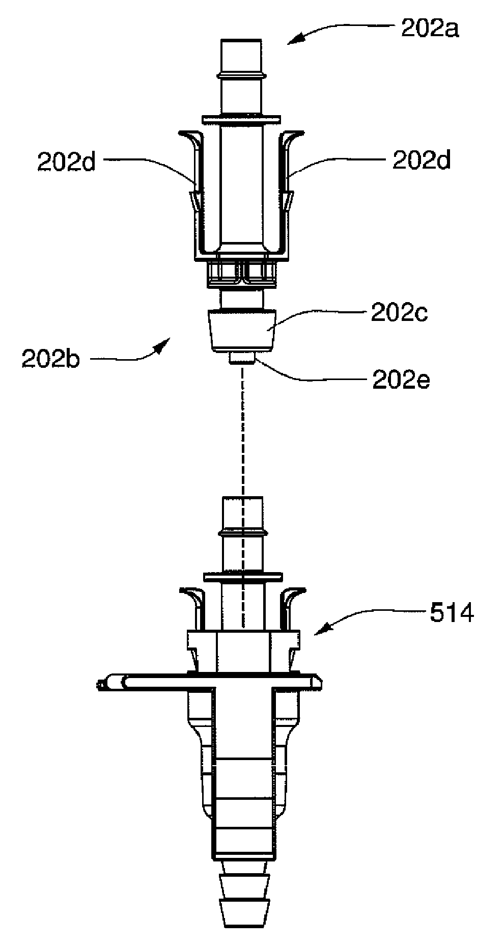 Blood line connector for a medical infusion device