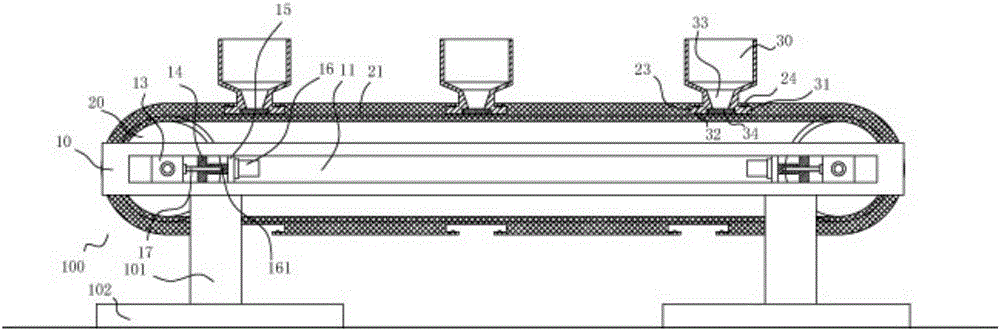 Conveying mechanism for cement materials