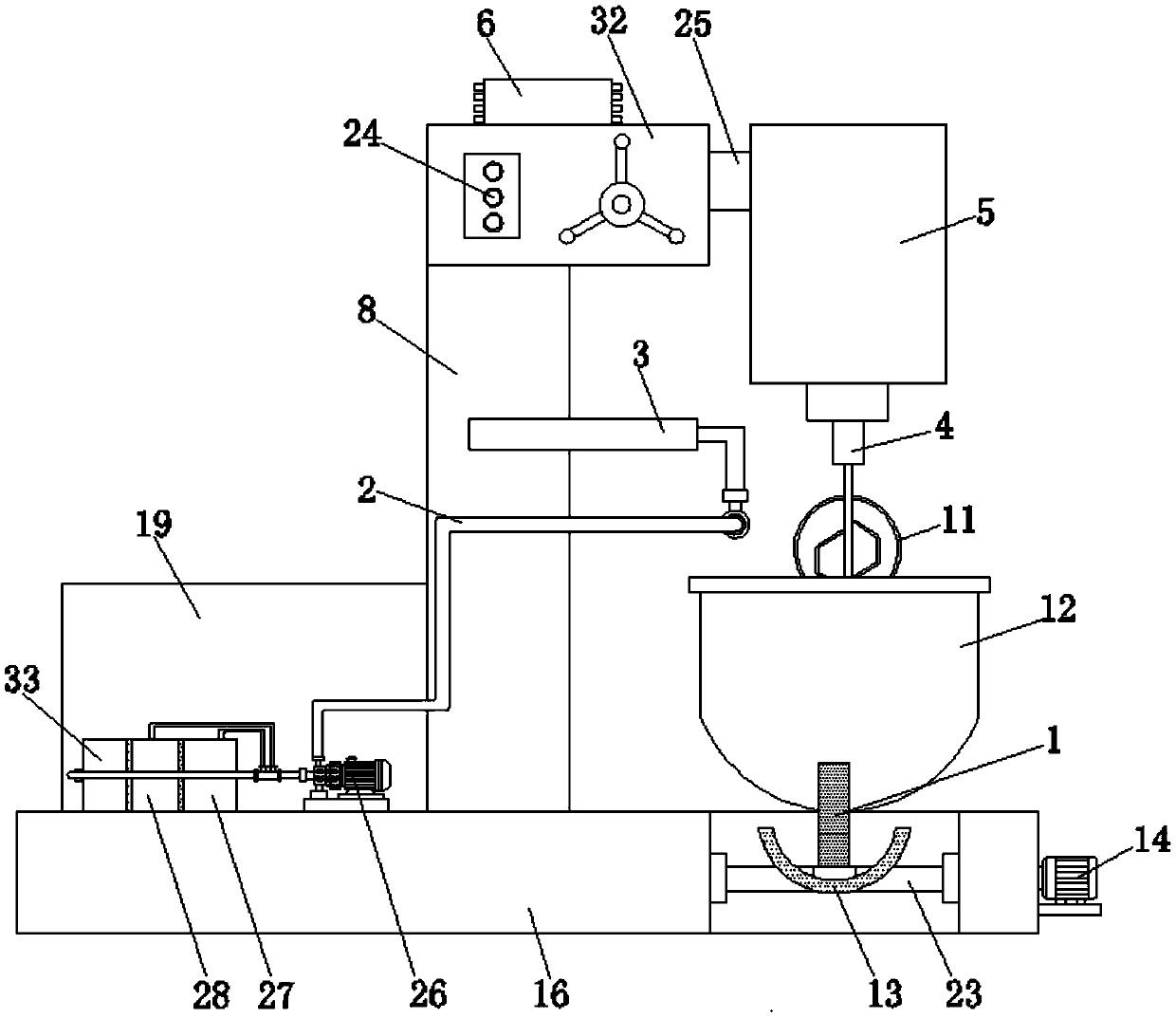 Flour mixing machine capable of cleaning flour on inner wall of flour mixing pot