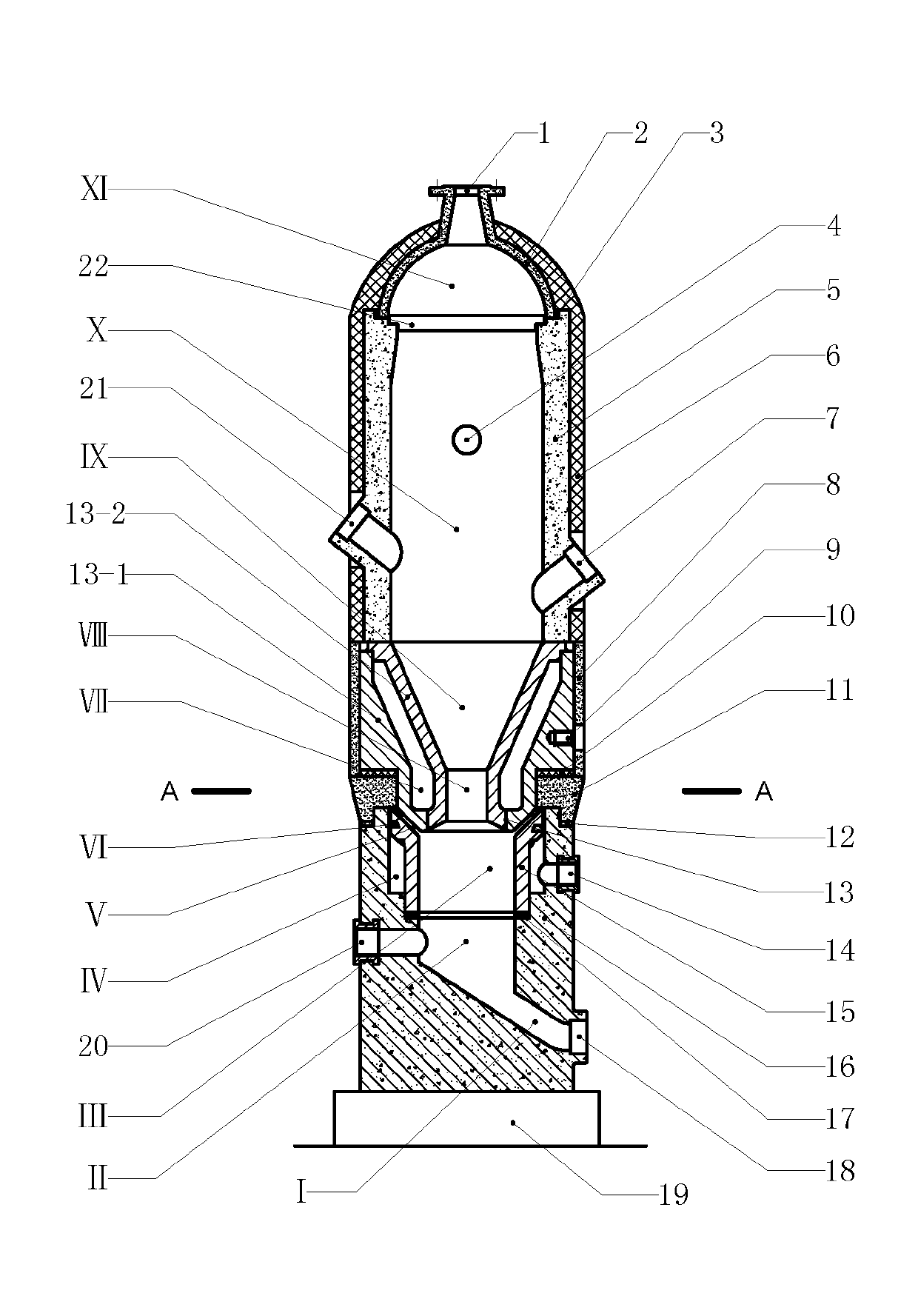 Plasma fluid bed gasifying device