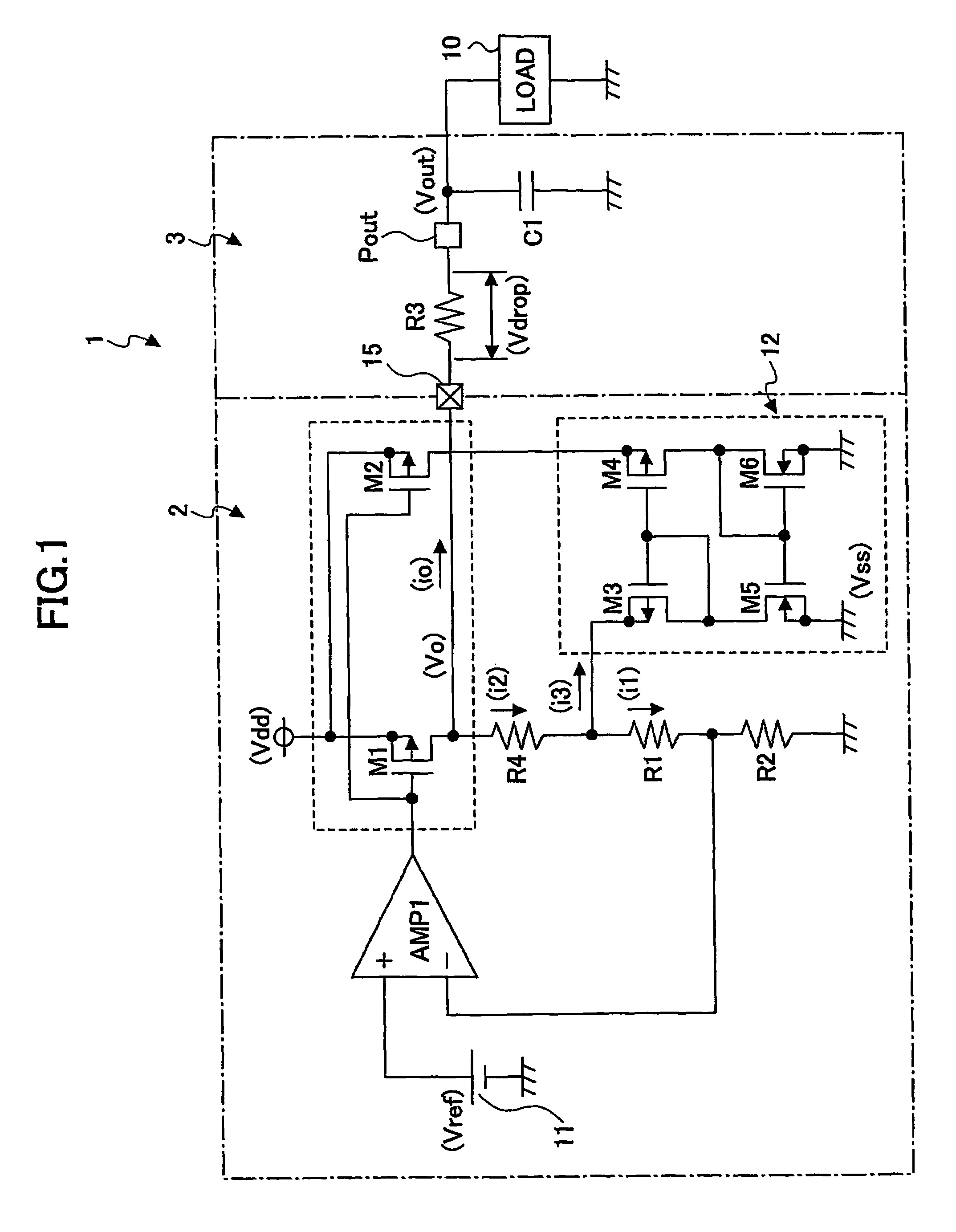 Constant voltage circuit with phase compensation