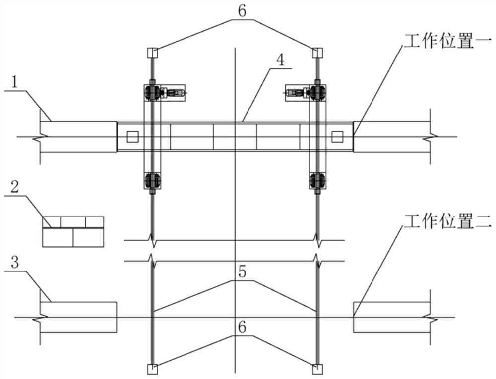 Straddle type monorail vehicle movable bogie derailment beam equipment and derailment transfer method thereof