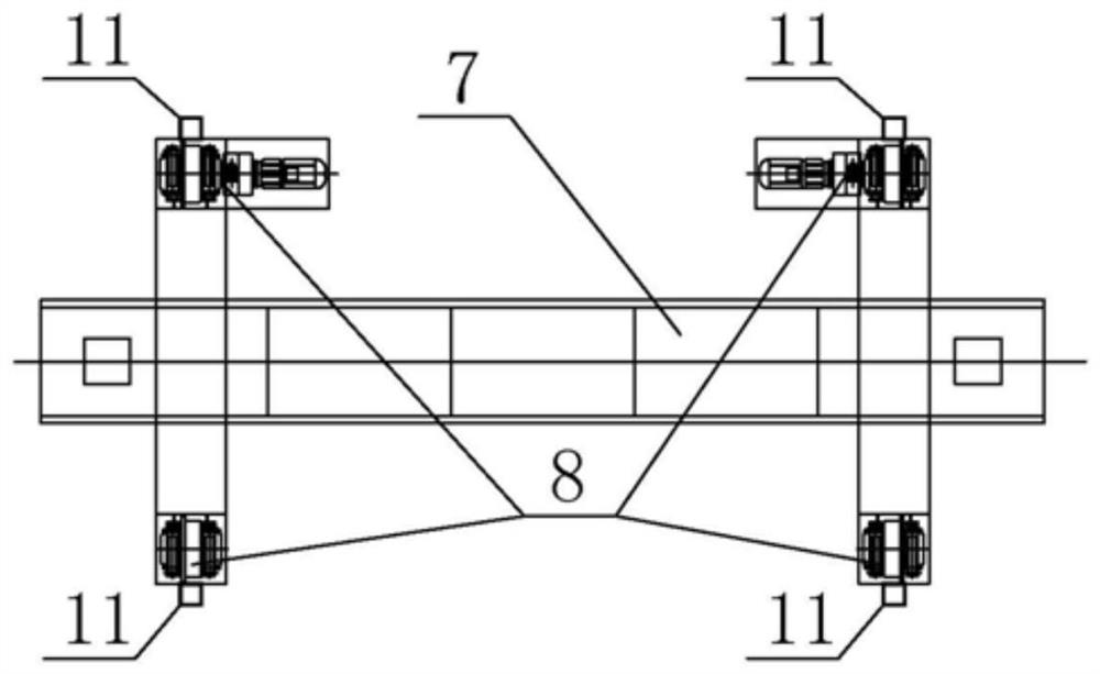 Straddle type monorail vehicle movable bogie derailment beam equipment and derailment transfer method thereof