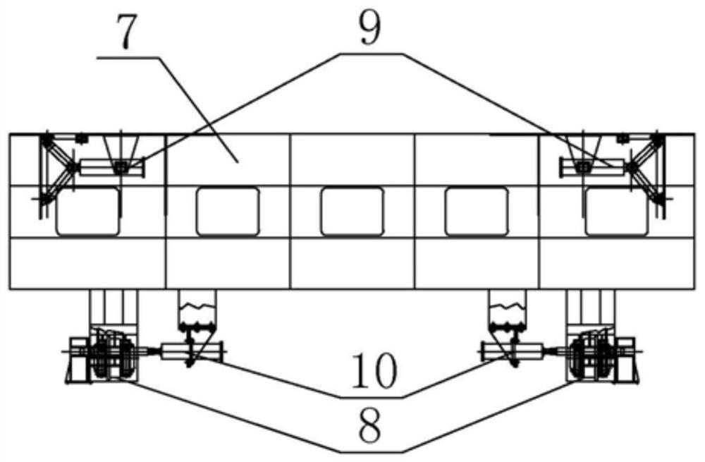 Straddle type monorail vehicle movable bogie derailment beam equipment and derailment transfer method thereof