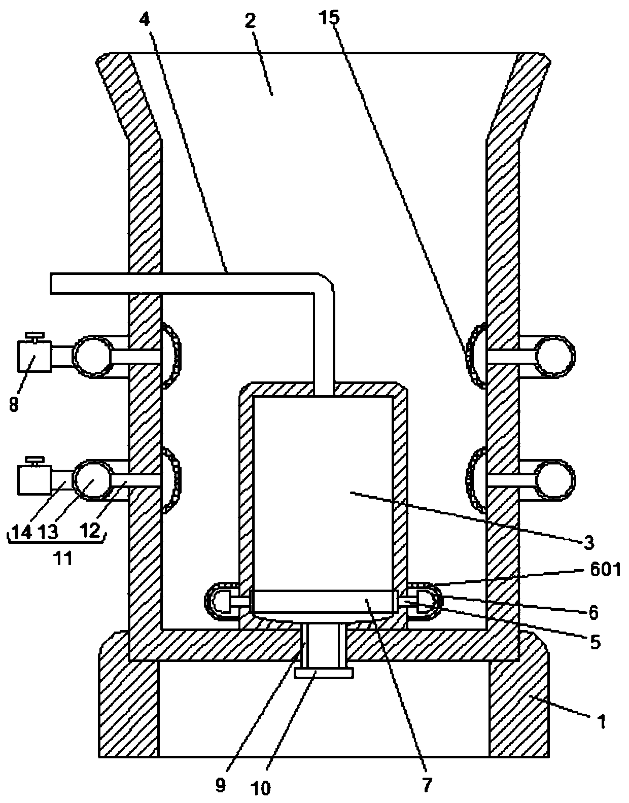 Automatic flowerpot sewage treatment device and method thereof