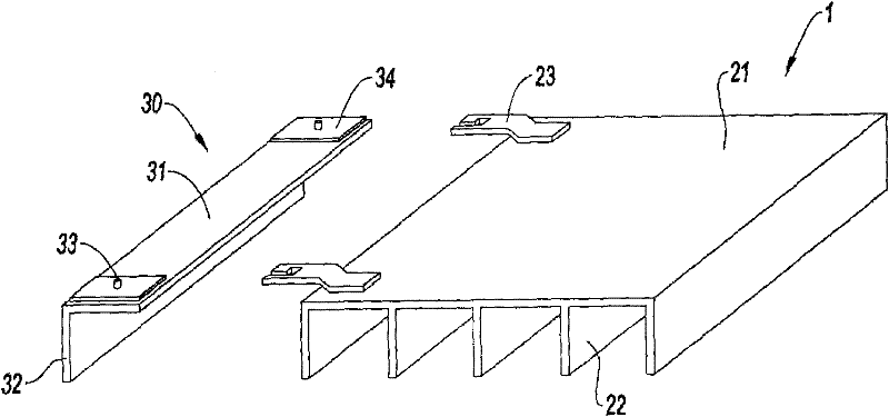 Device enabling cable to be fixed on aircraft structure, dilatation method for device and aircraft body