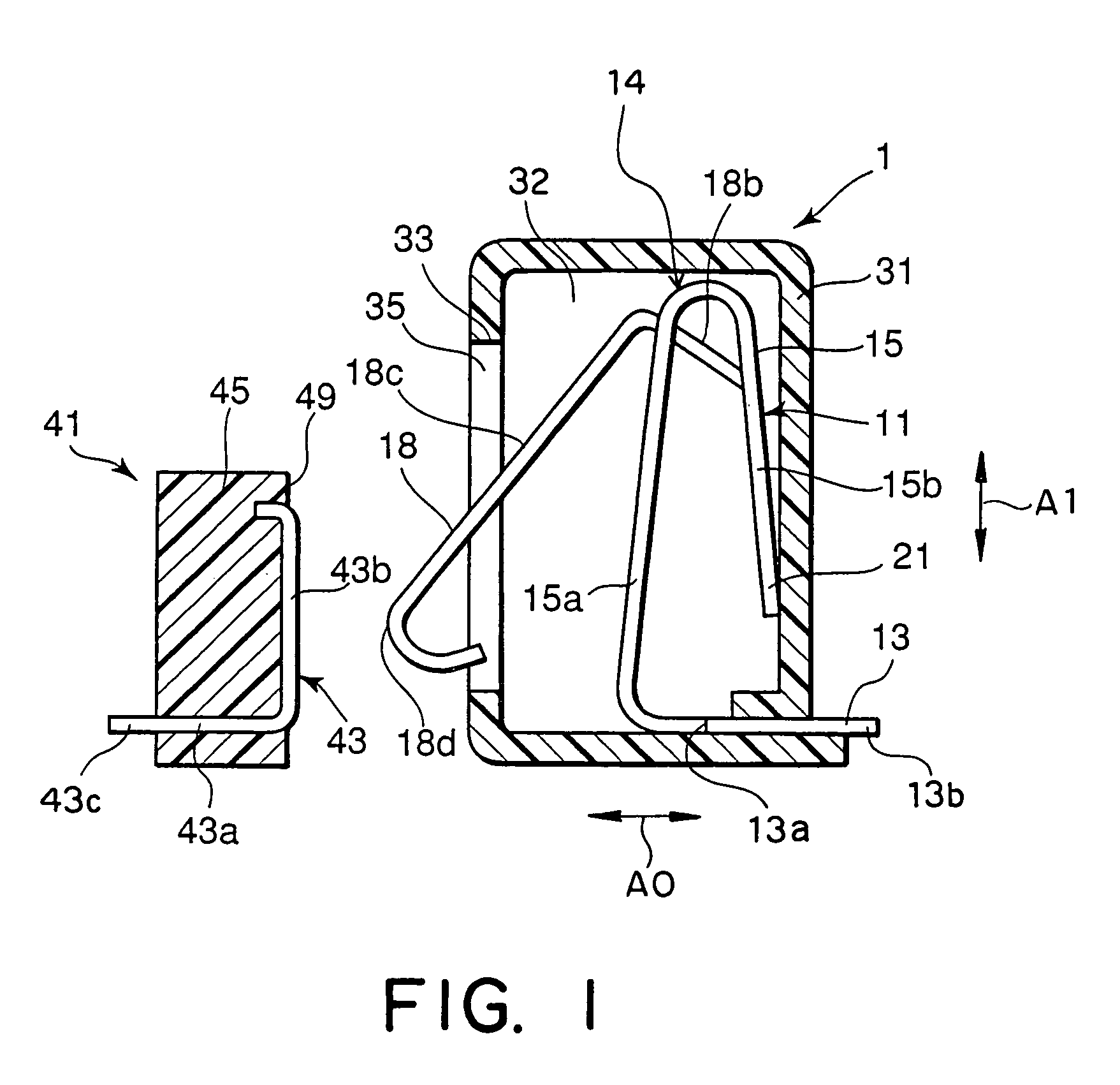 Electrical connector in which a wiping action is carried out in a narrow area