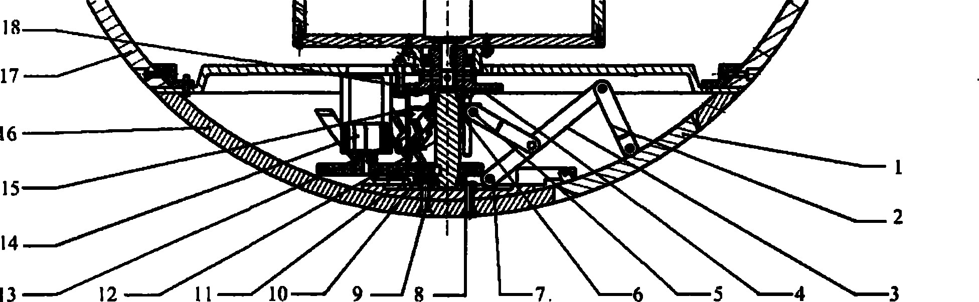 Spherical robot stable supporting mechanism