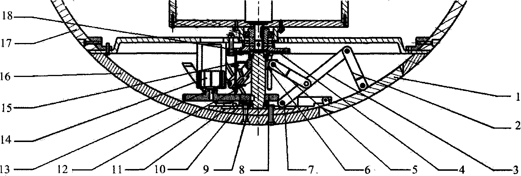 Spherical robot stable supporting mechanism