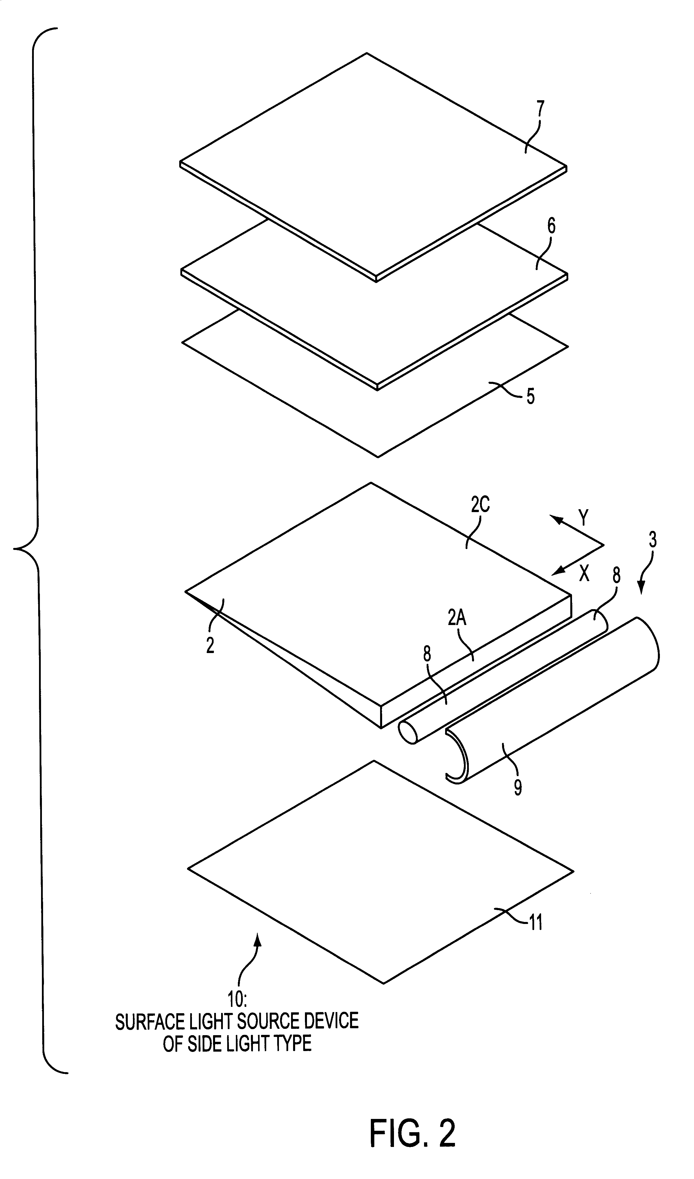 Surface light source device of side light type
