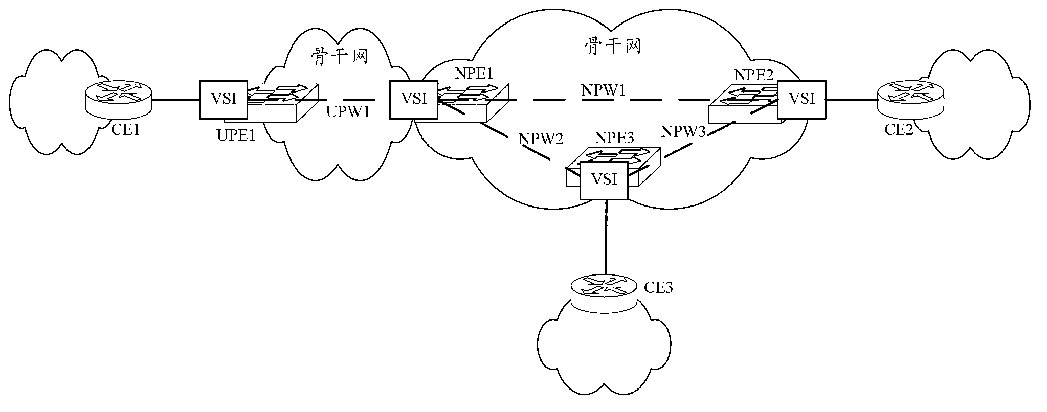 Method and device for message transmission in virtual private local area network service network