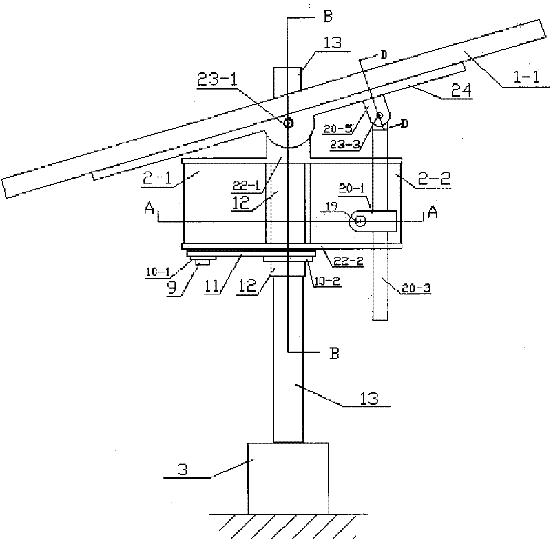 High-power rack-driven depression angle-tracking three-dimensional solar lighting device