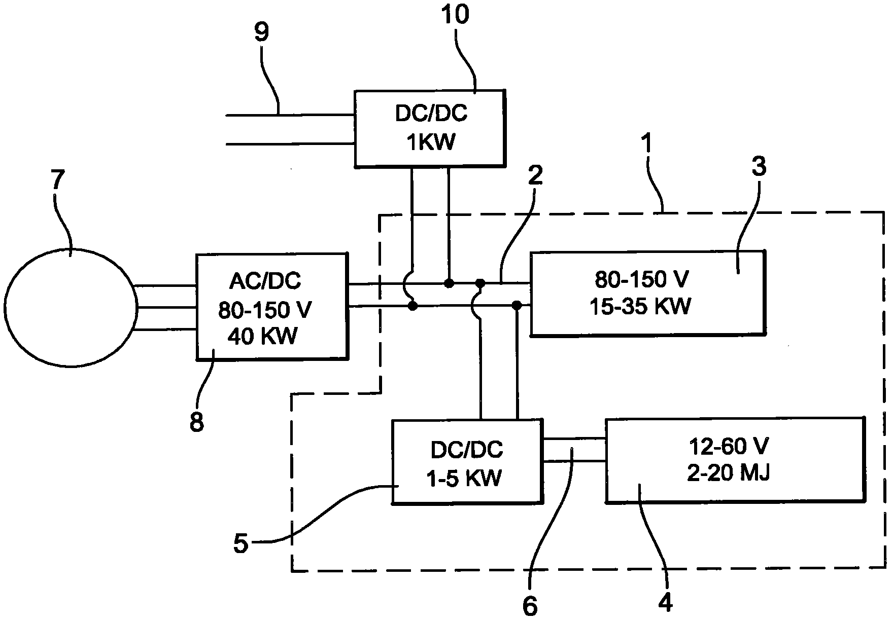 Power storage device for hybrid or electric motor vehicles, and associated electric power management method