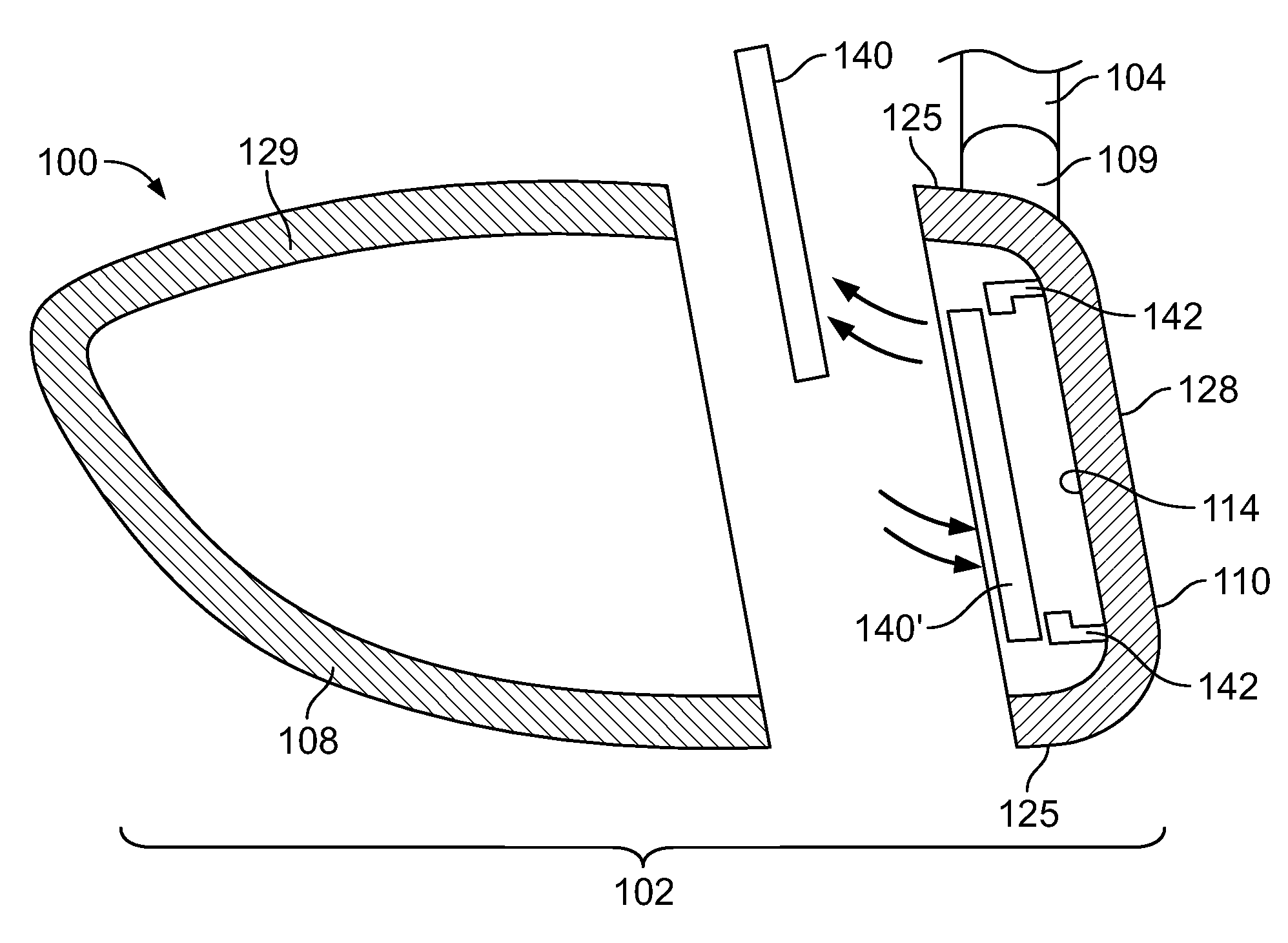 Golf club head or other ball striking device having stiffened face portion