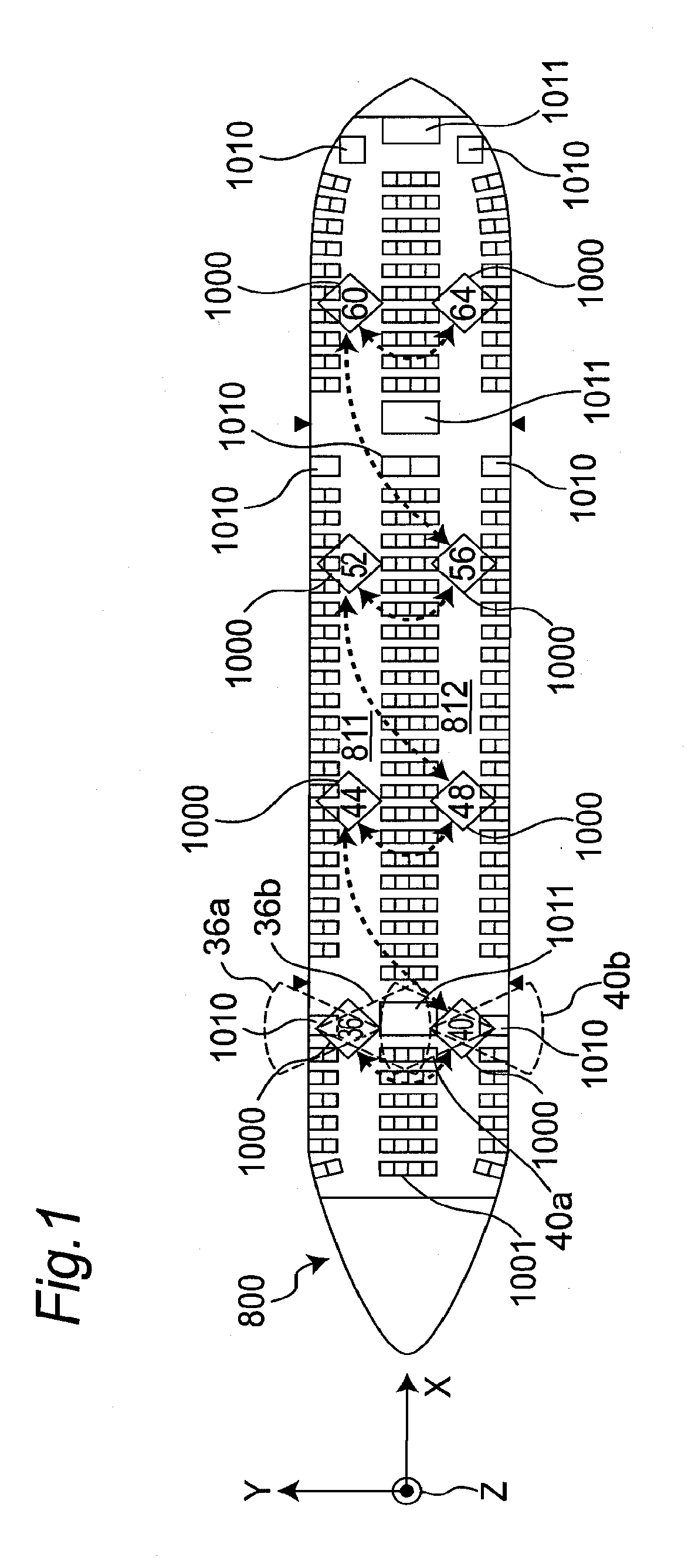 Wireless communication system provided in aircraft for communicating using plural wireless channels