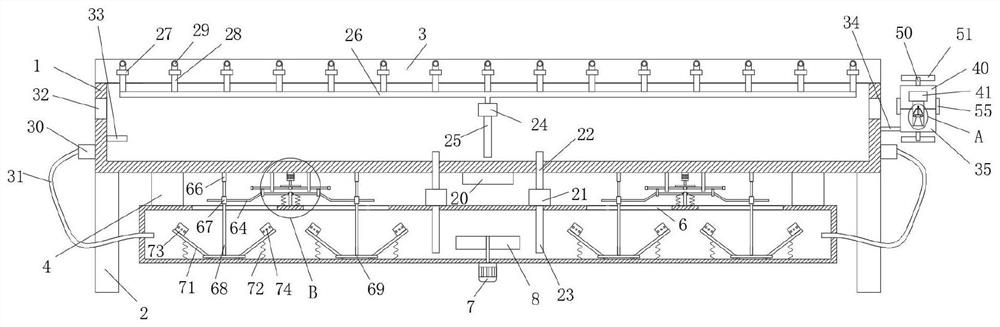 Cooling and shaping device for wood-plastic solid wood composite material