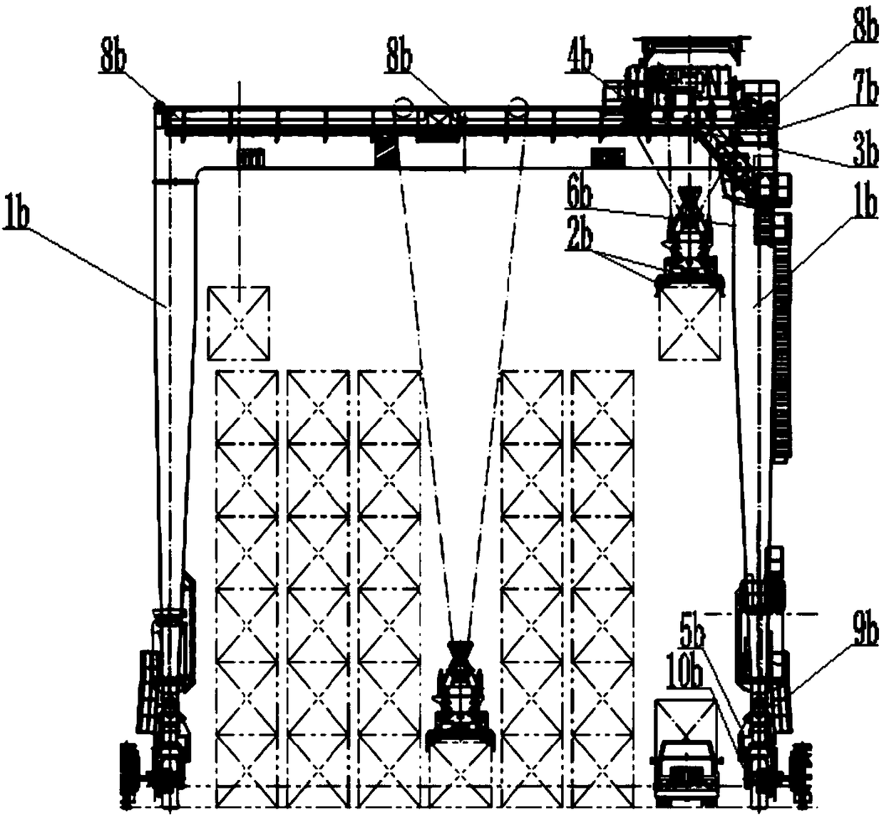 Remote control operation system for rubber-type container gantry crane loading and unloading operation
