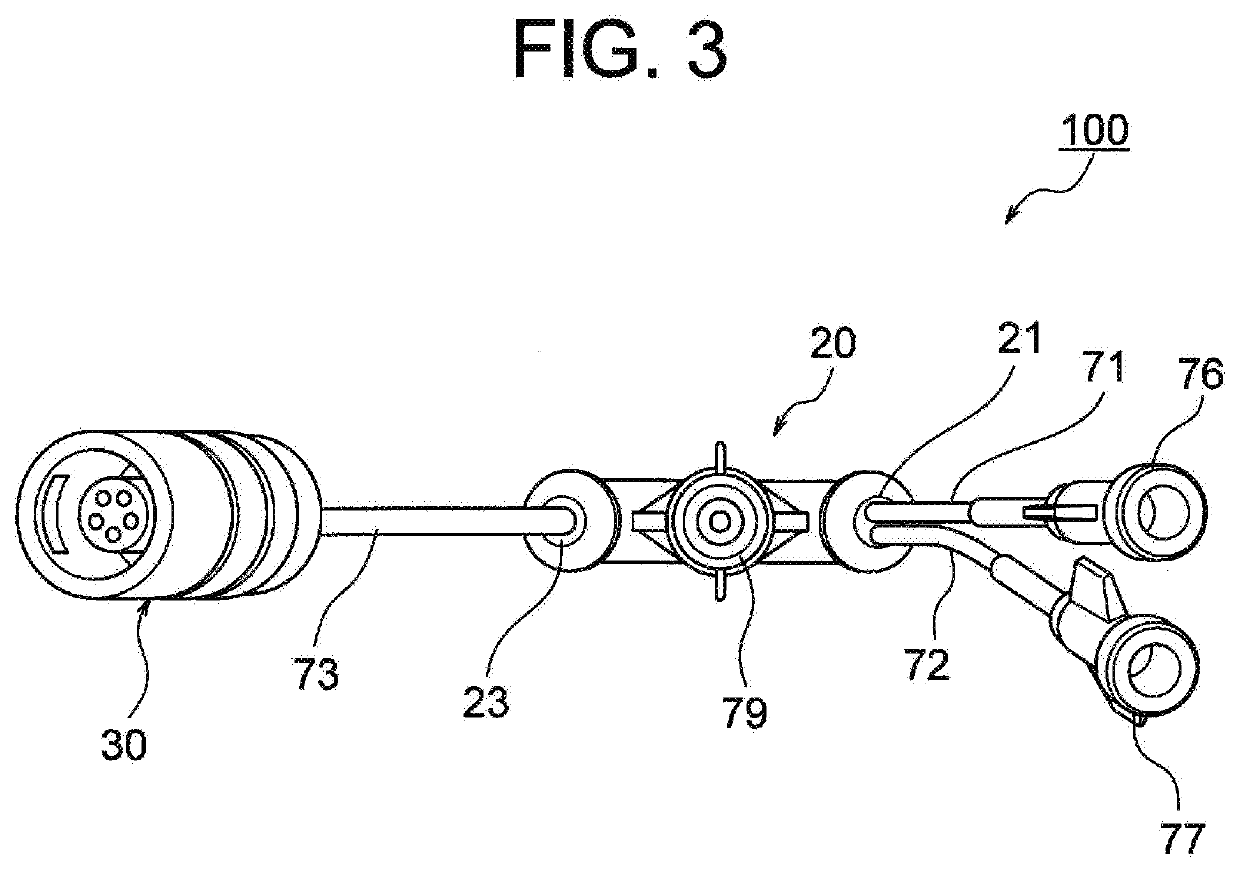 Ablation needle device and high-frequency ablation treatment system for tumor
