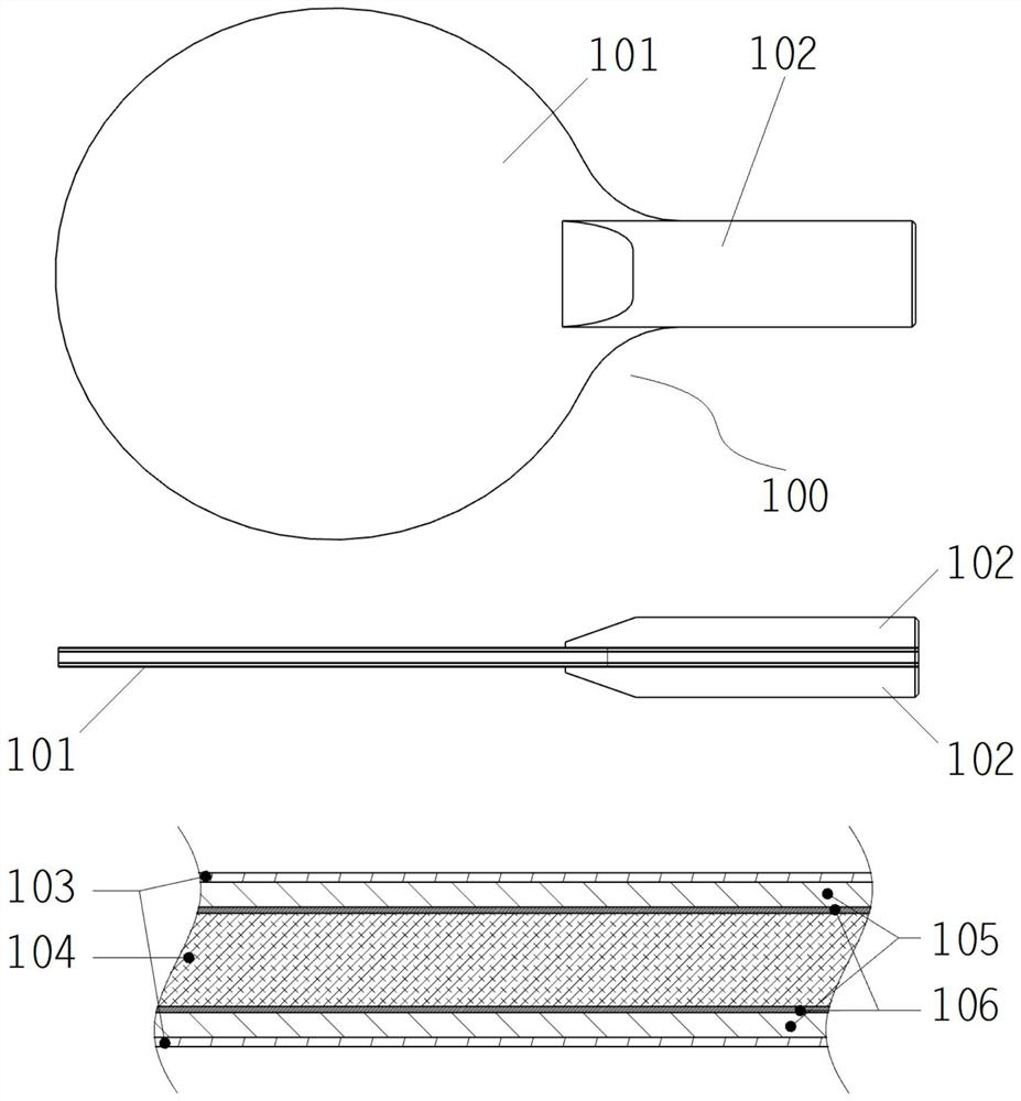 Table tennis racket bottom plate containing fiber interlayer with surface microscopic coating and method of making the same