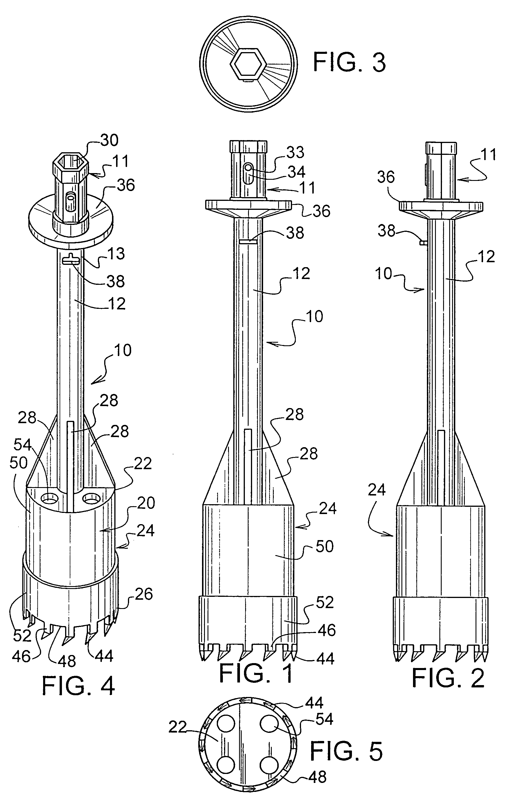 Flightless rock auger for use with pressure drills with quick attachment and method of use