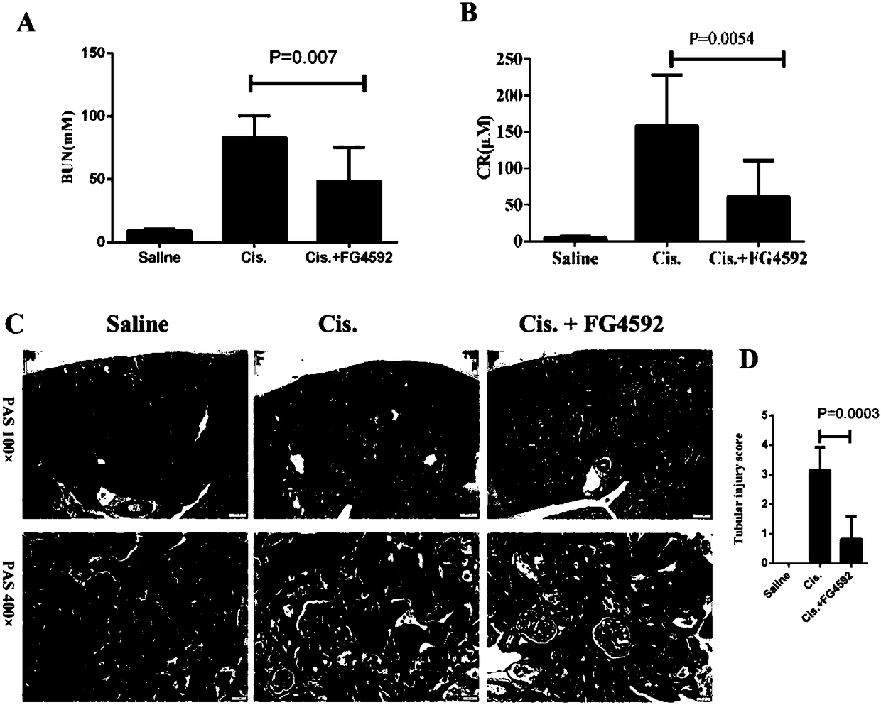 Application of hypoxia-inducible factor prolyl hydroxylase activity inhibitor in preparation of drug for preventing and treating acute kidney injury