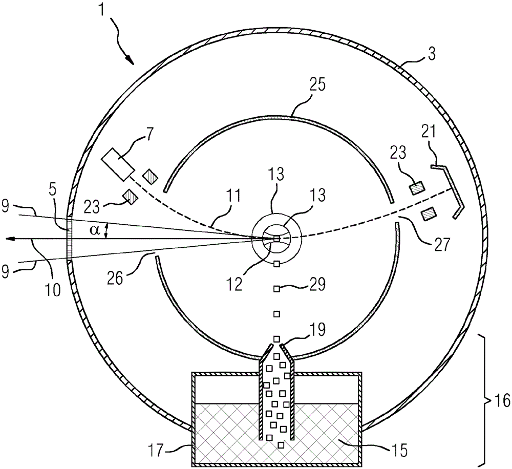 X-ray source and method for producing x-rays