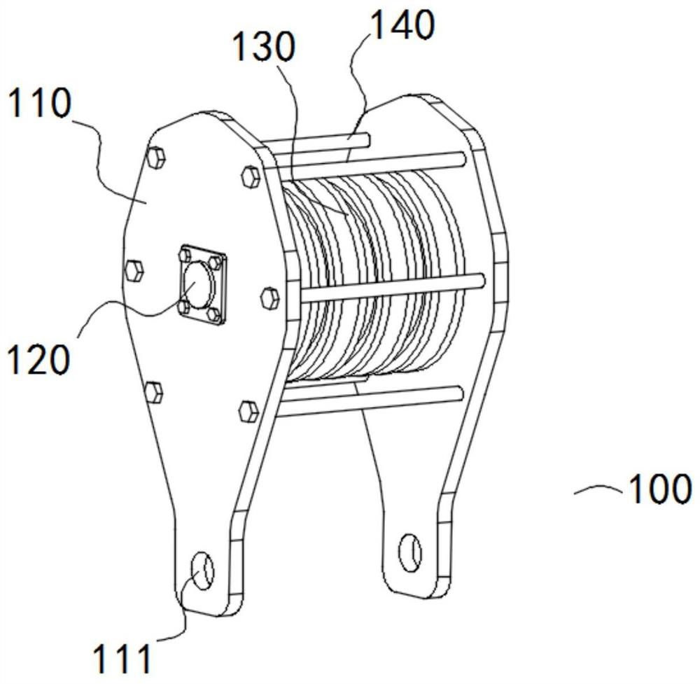 A kind of flexible buffer crane hook