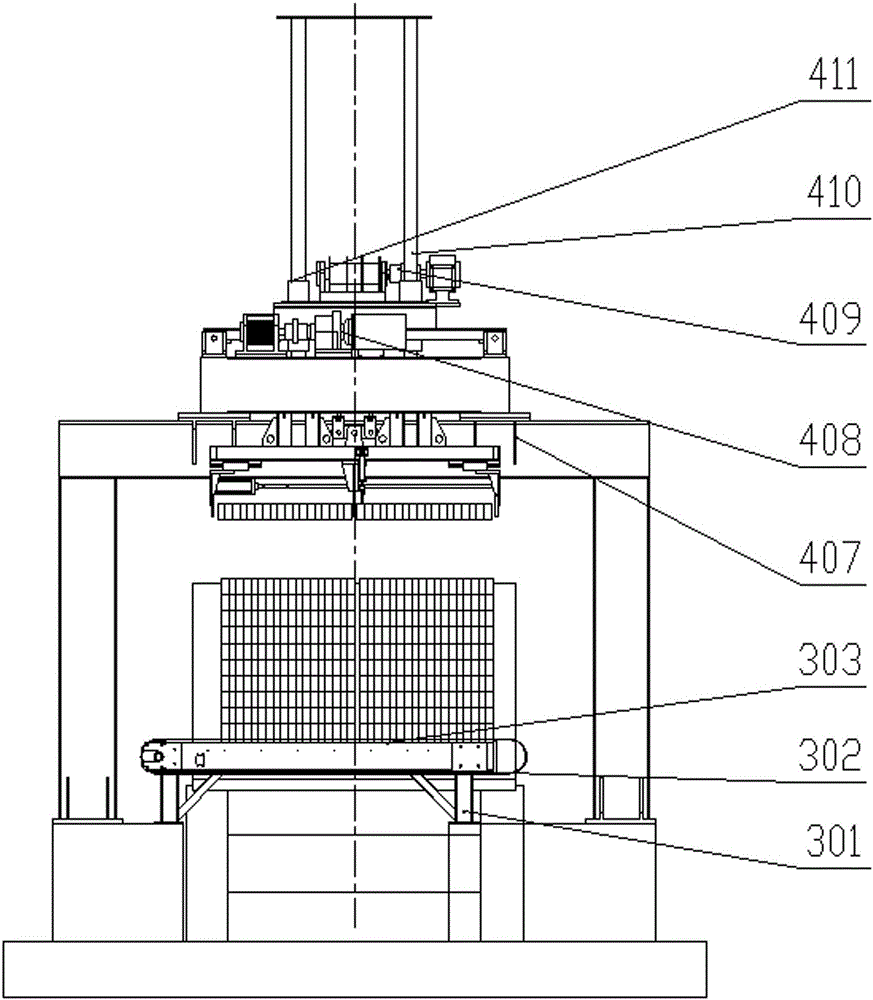 Automatic post-brick-unloading grouping and loading device and technology for baked bricks
