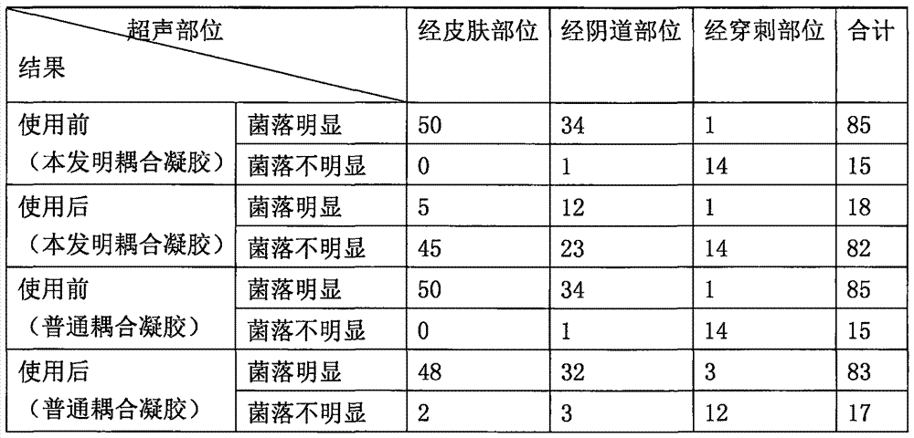 Novel bactericidal ultrasonic gel for tracts and preparation method thereof