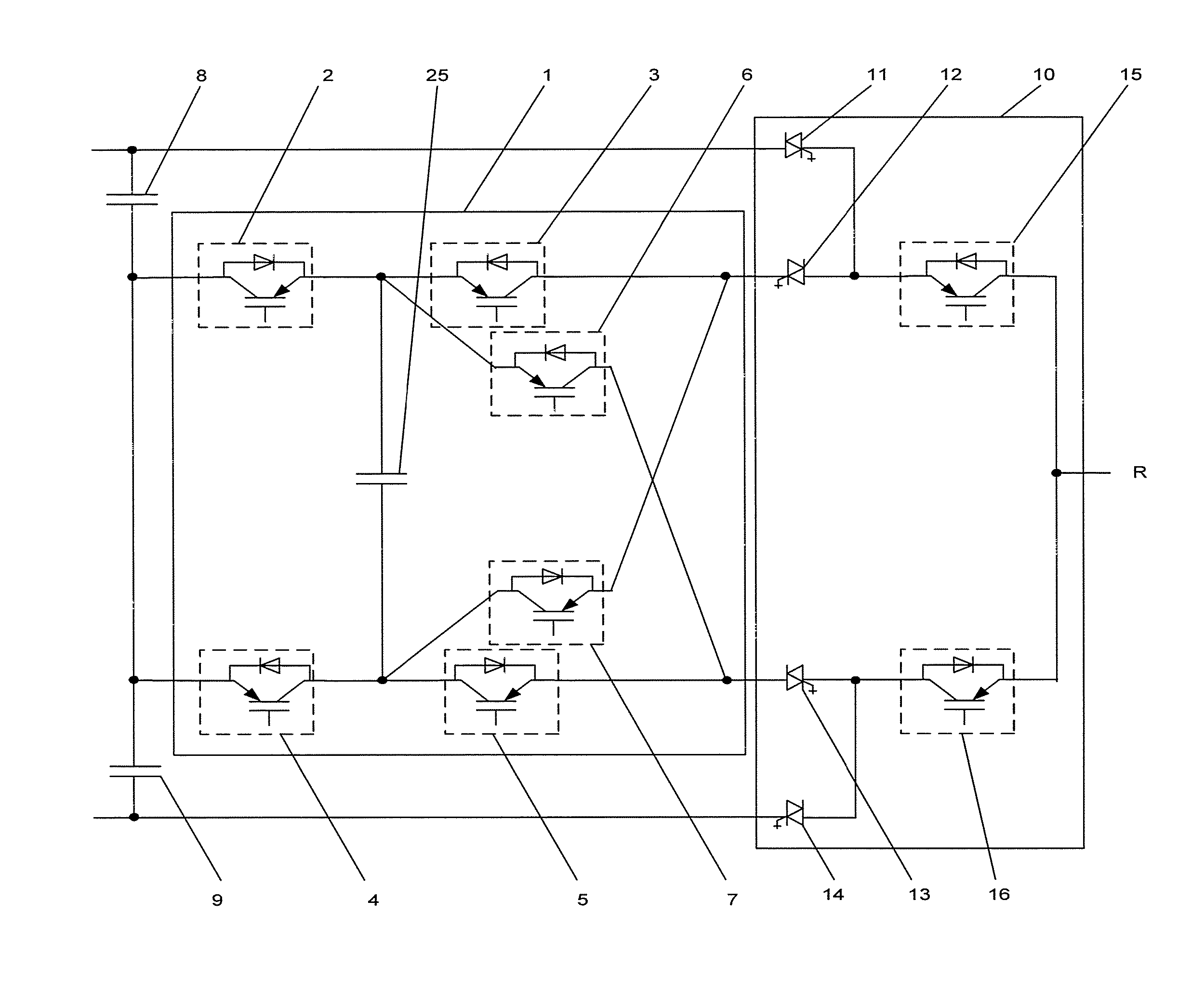 Switch gear cell and converter circuit for switching a multiplicity of voltage levels with a switchgear cell such as this